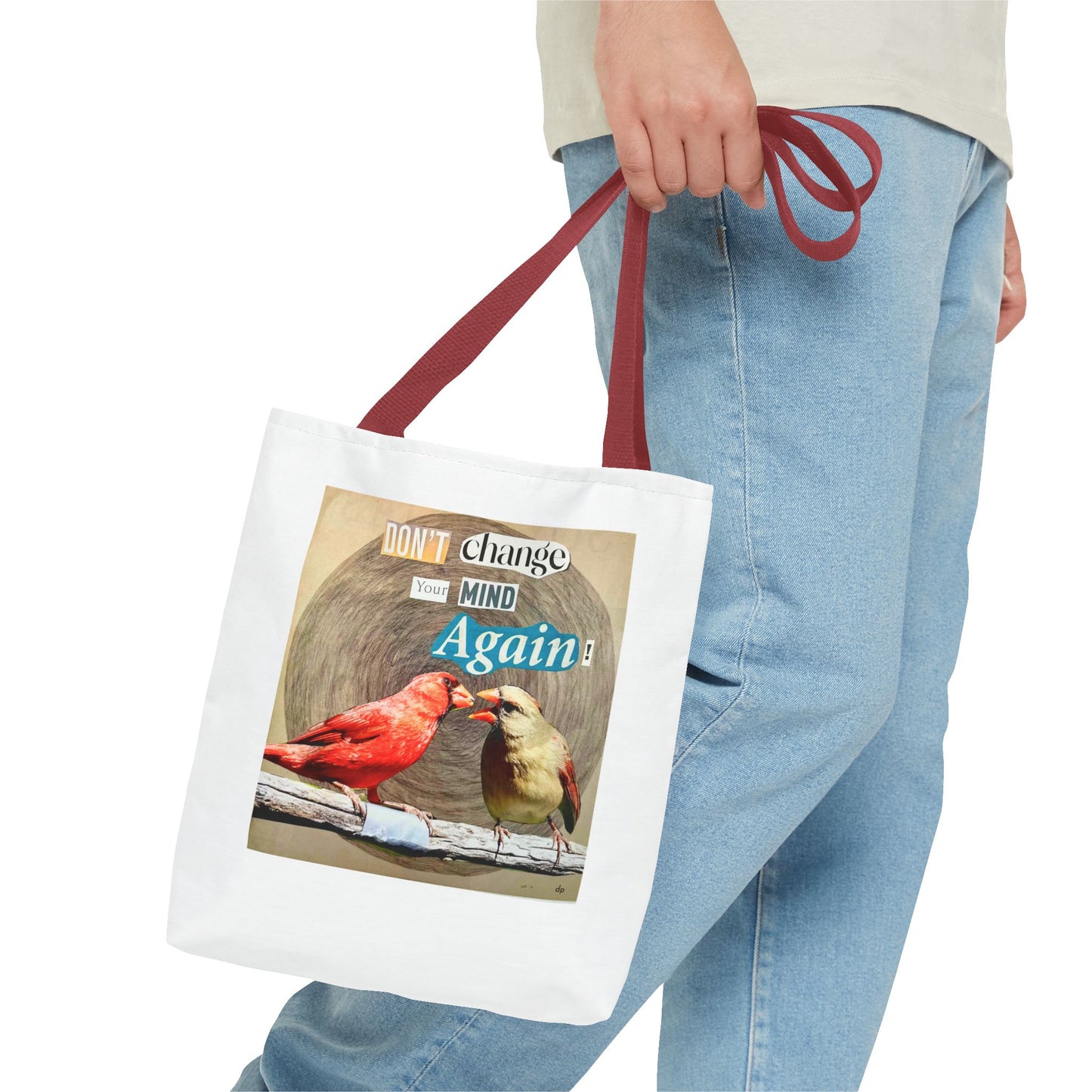 Analog Collage "Don't Change Your Mind Again"  Bird Tote Bag