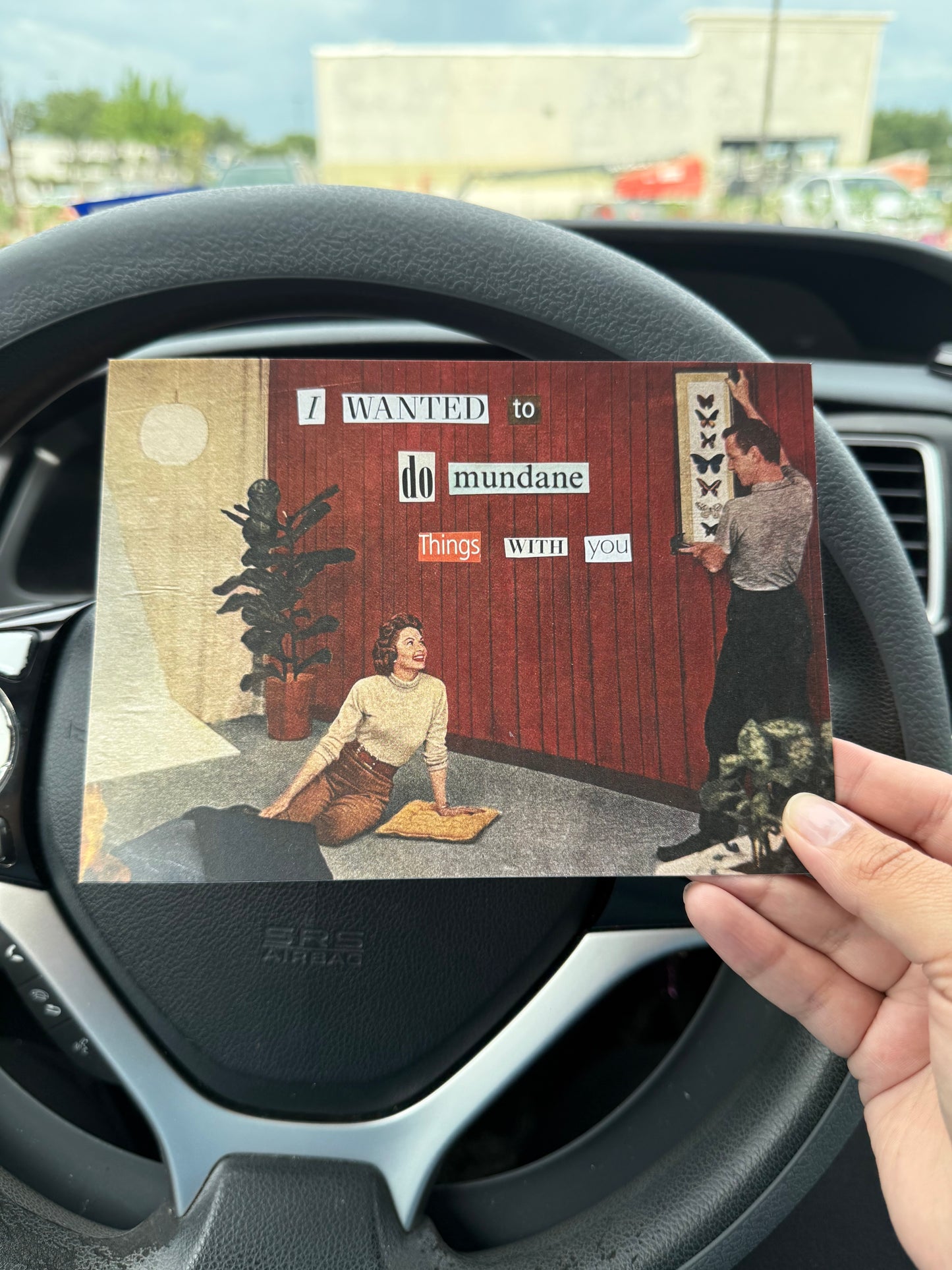 "I Wanted to Do Mundane Things With You" (2025) Analog Collage Flat Card 7" x 5"