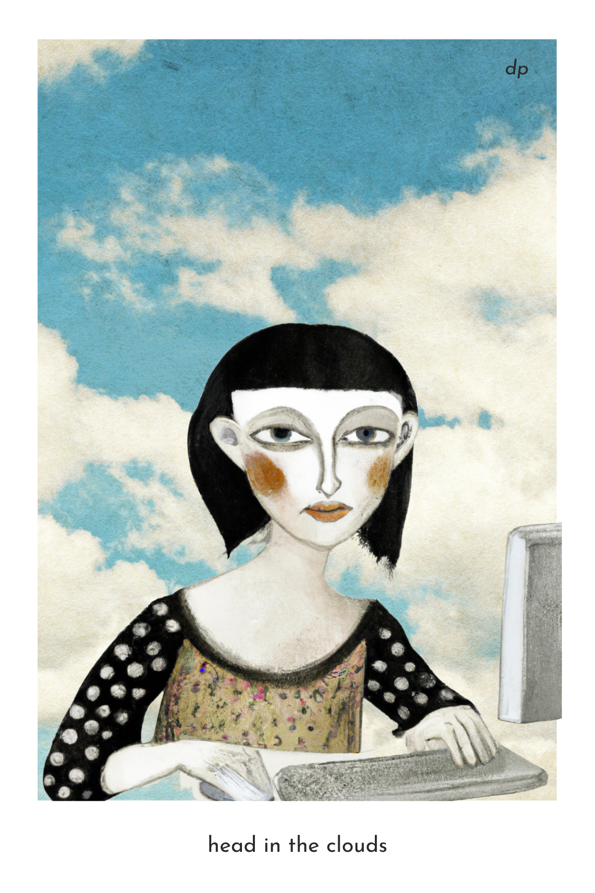 Head in the Clouds 2023 - Abstract Art 4" x 6" Postcard
